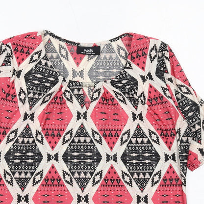 Womens UK Size 10 Wallis Multicoloured Basic Blouse
