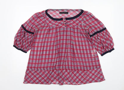 Womens UK Size M Zara Pink Basic Blouse