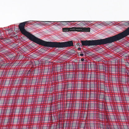 Womens UK Size M Zara Pink Basic Blouse