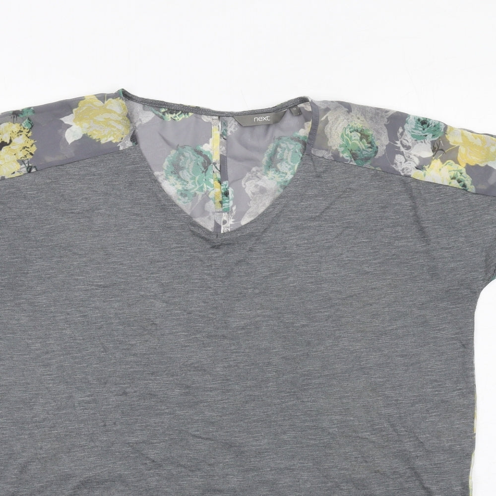 Womens UK Size 12 NEXT Grey Basic Blouse