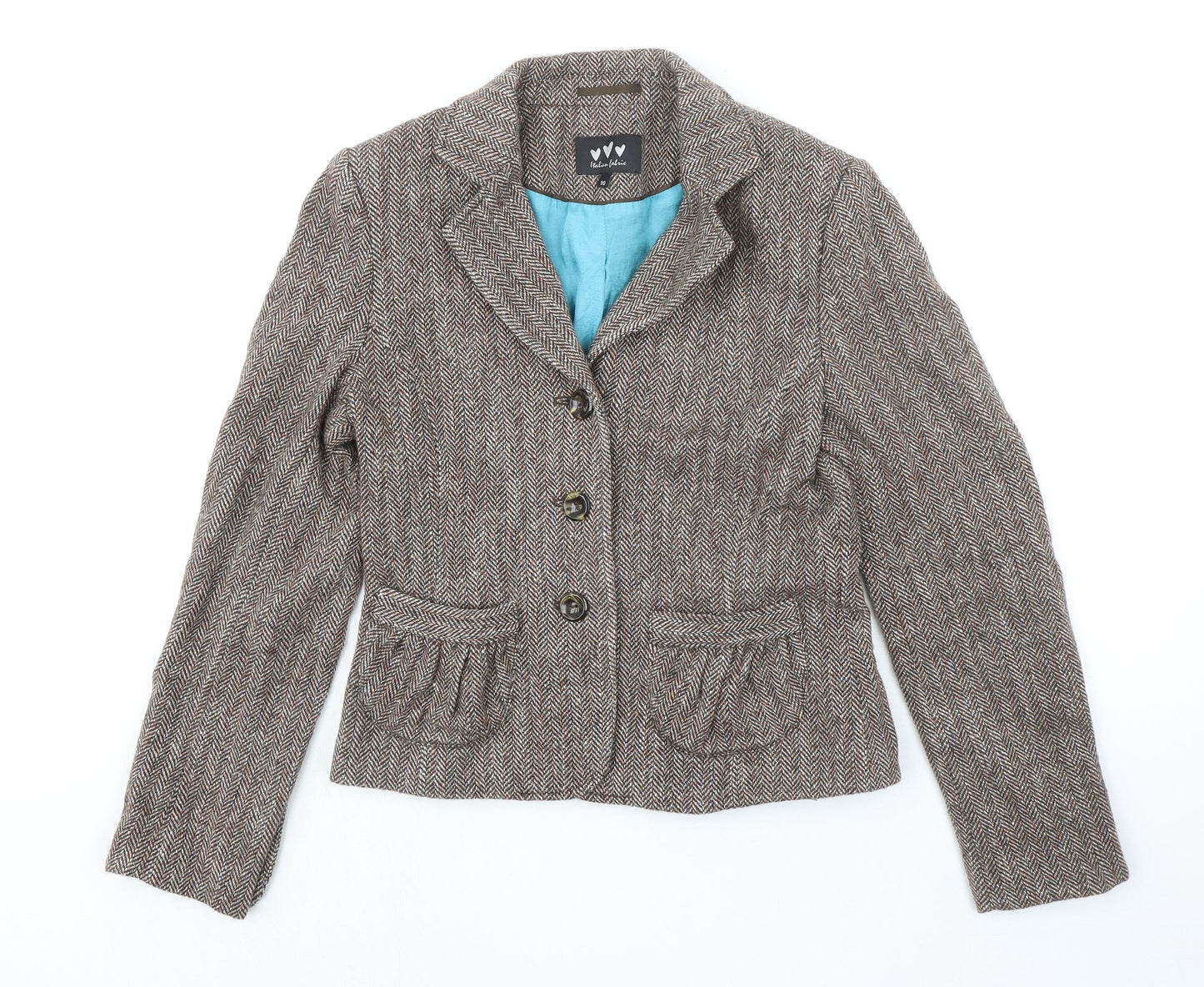 Per Una Womens Multicoloured Wool Jacket Blazer Size 10