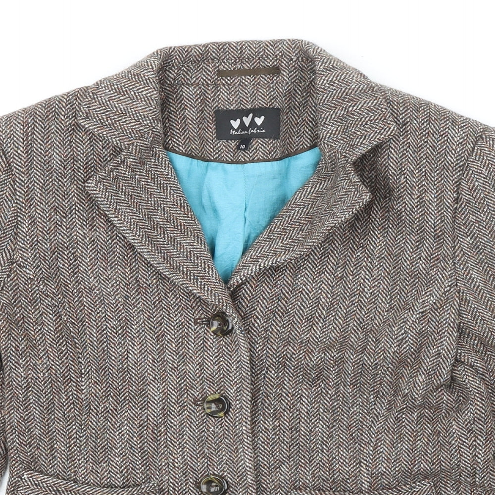 Per Una Womens Multicoloured Wool Jacket Blazer Size 10