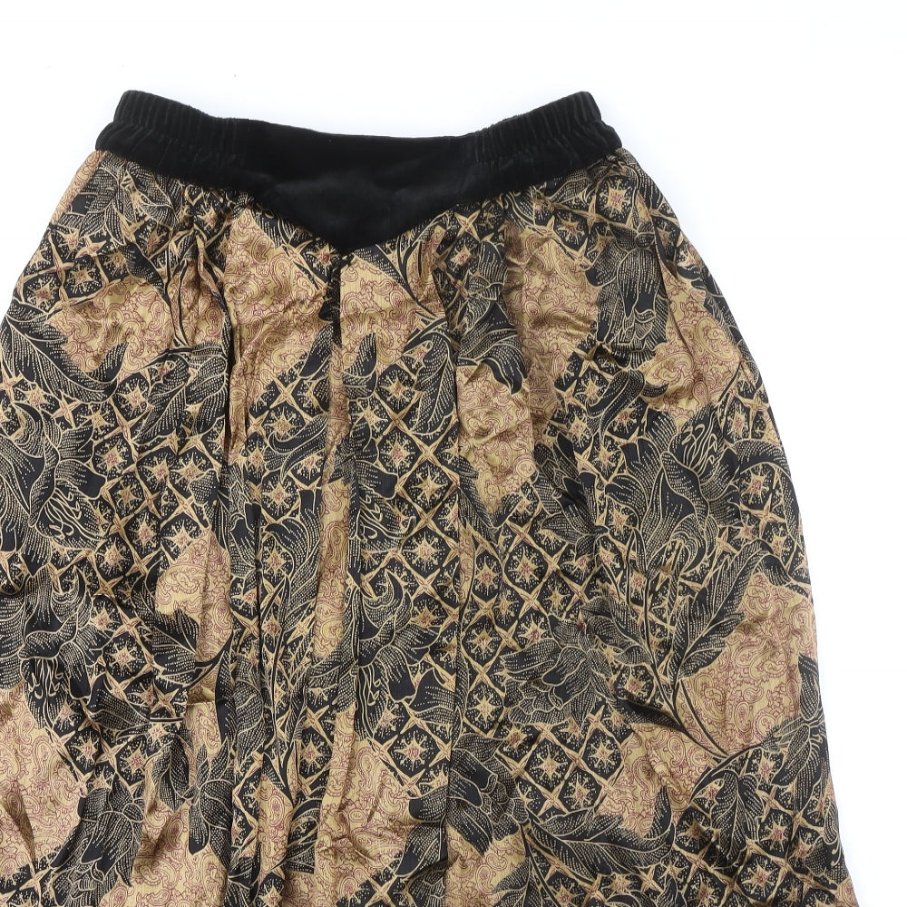 Basler Womens Multicoloured Satin Long Geometric A-Line Skirt Size 10