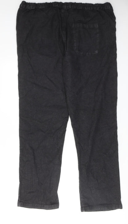 Atlas Mens Black Cotton Straight Jeans Size 2XL L32 in Regular