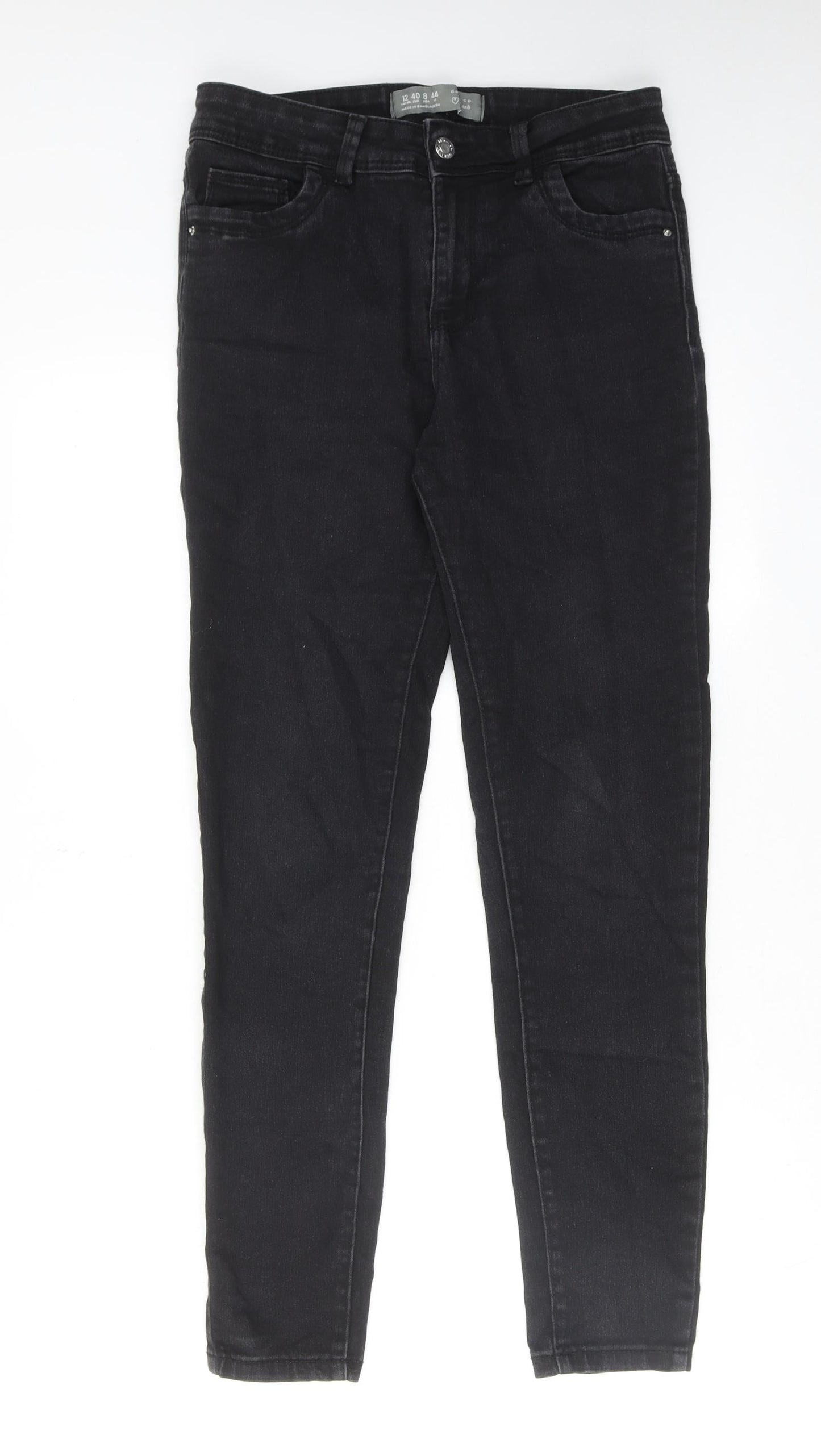 Denim & Co. Womens Black Cotton Skinny Jeans Size 12 L29 in Regular Zip