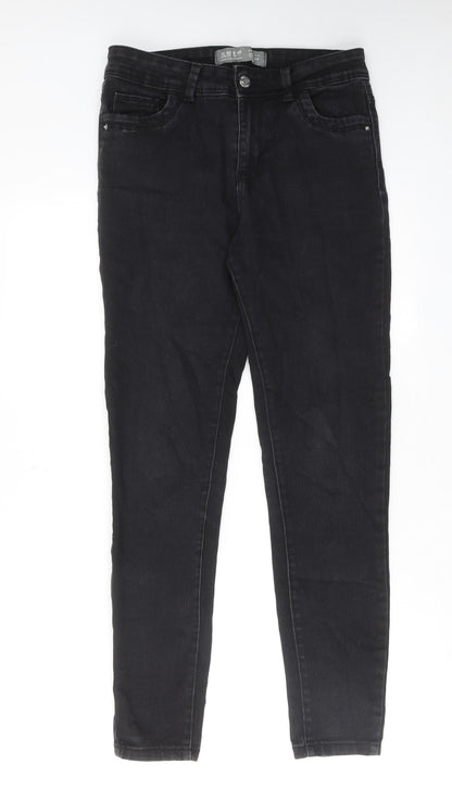 Denim & Co. Womens Black Cotton Skinny Jeans Size 12 L29 in Regular Zip