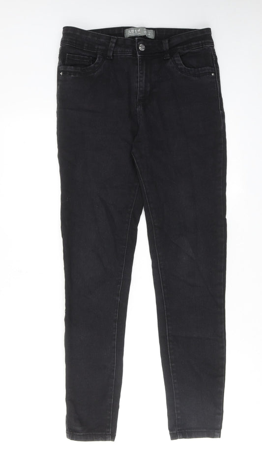 Denim & Co. Womens Black Cotton Skinny Jeans Size 12 L29 in Regular Zip