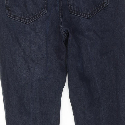 Topshop Womens Blue Cotton Tapered Jeans Size 30 in L30 in Regular Zip