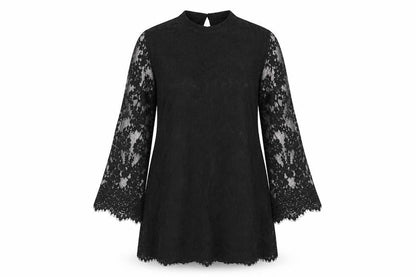 Miss Selfridge Womens Black Polyamide A-Line Size 10 Mock Neck Button