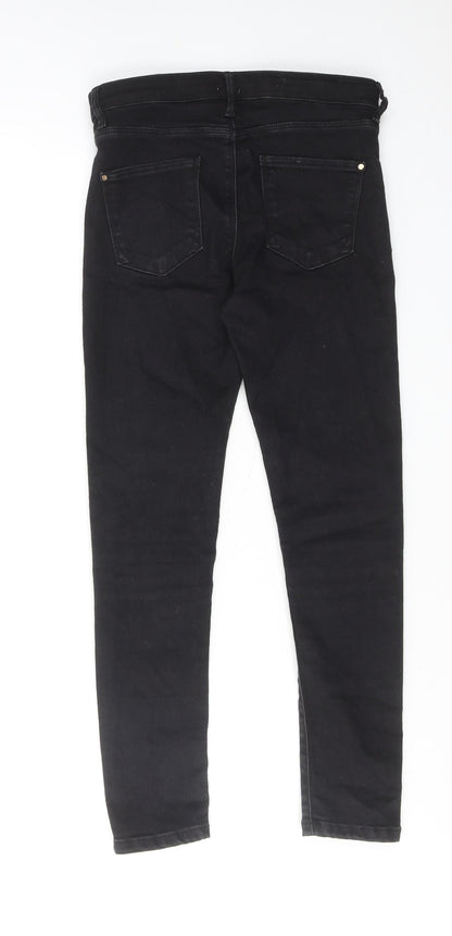 River Island Girls Black Cotton Skinny Jeans Size 9 Years Regular Zip