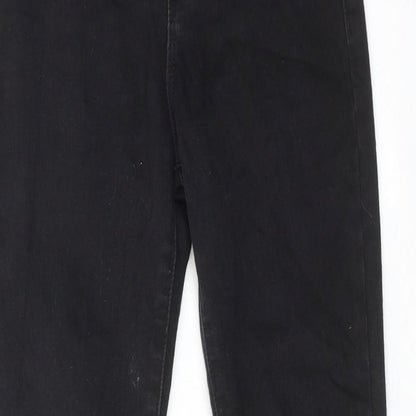 River Island Girls Black Cotton Skinny Jeans Size 9 Years Regular Zip
