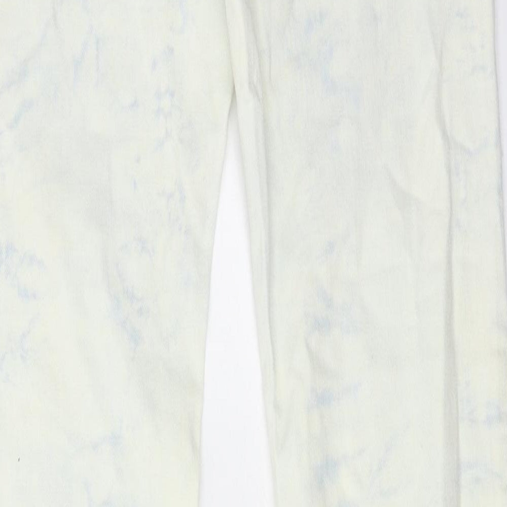 Newplay Womens Blue Cotton Straight Jeans Size M L32 in Regular Zip - Tie Dye Effect