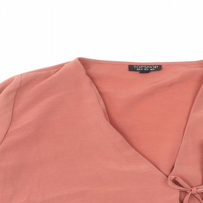 Womens UK Size 8 Topshop Pink Basic Blouse