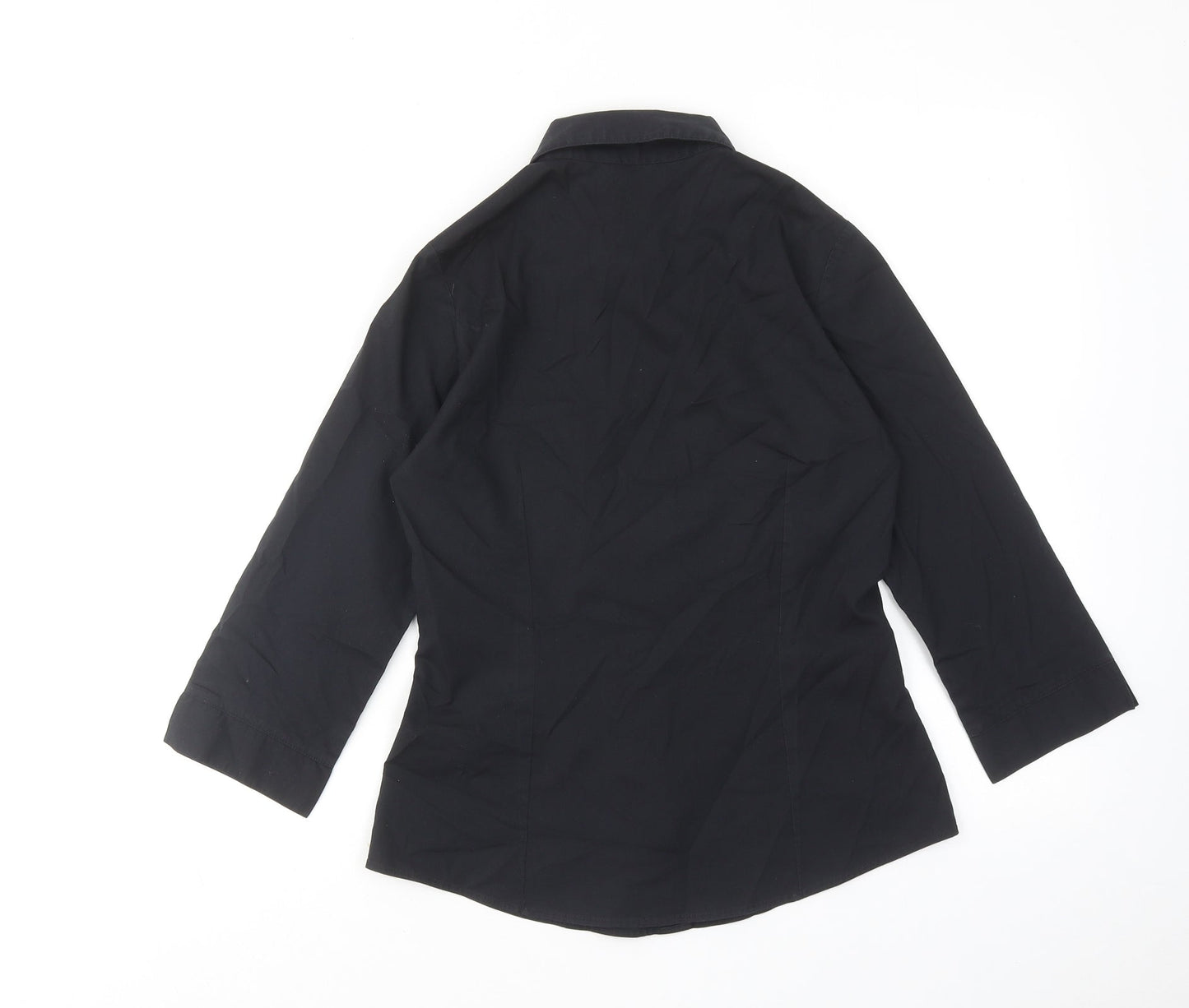 Womens UK Size 8 Marks and Spencer Black Basic Button-Up
