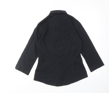 Womens UK Size 8 Marks and Spencer Black Basic Button-Up
