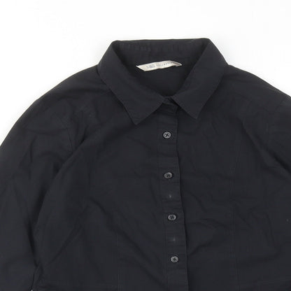 Womens UK Size 8 Marks and Spencer Black Basic Button-Up