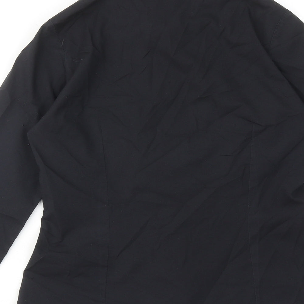 Womens UK Size 8 Marks and Spencer Black Basic Button-Up