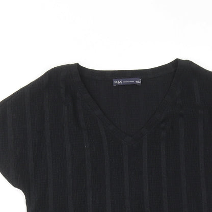 Womens UK Size 6 Marks and Spencer Black Basic T-Shirt