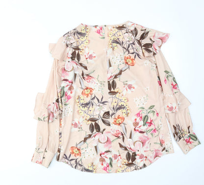 Womens UK Size 8 River Island Beige Basic Blouse