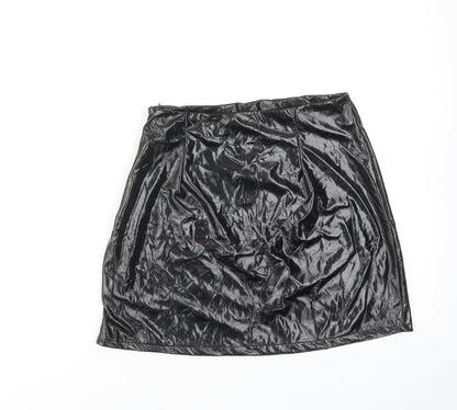 ASOS Womens Black Polyester Mini Skirt Size 10 Zip