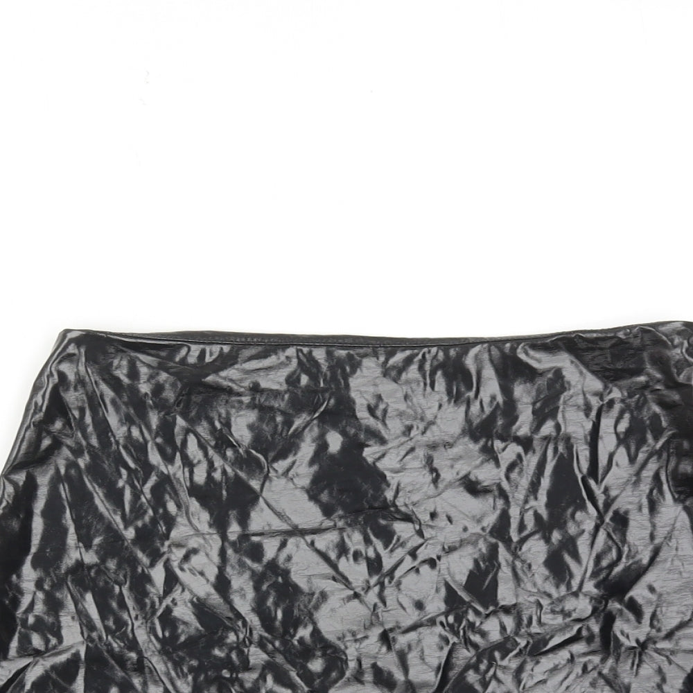 ASOS Womens Black Polyester Mini Skirt Size 10 Zip
