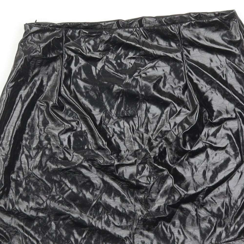ASOS Womens Black Polyester Mini Skirt Size 10 Zip