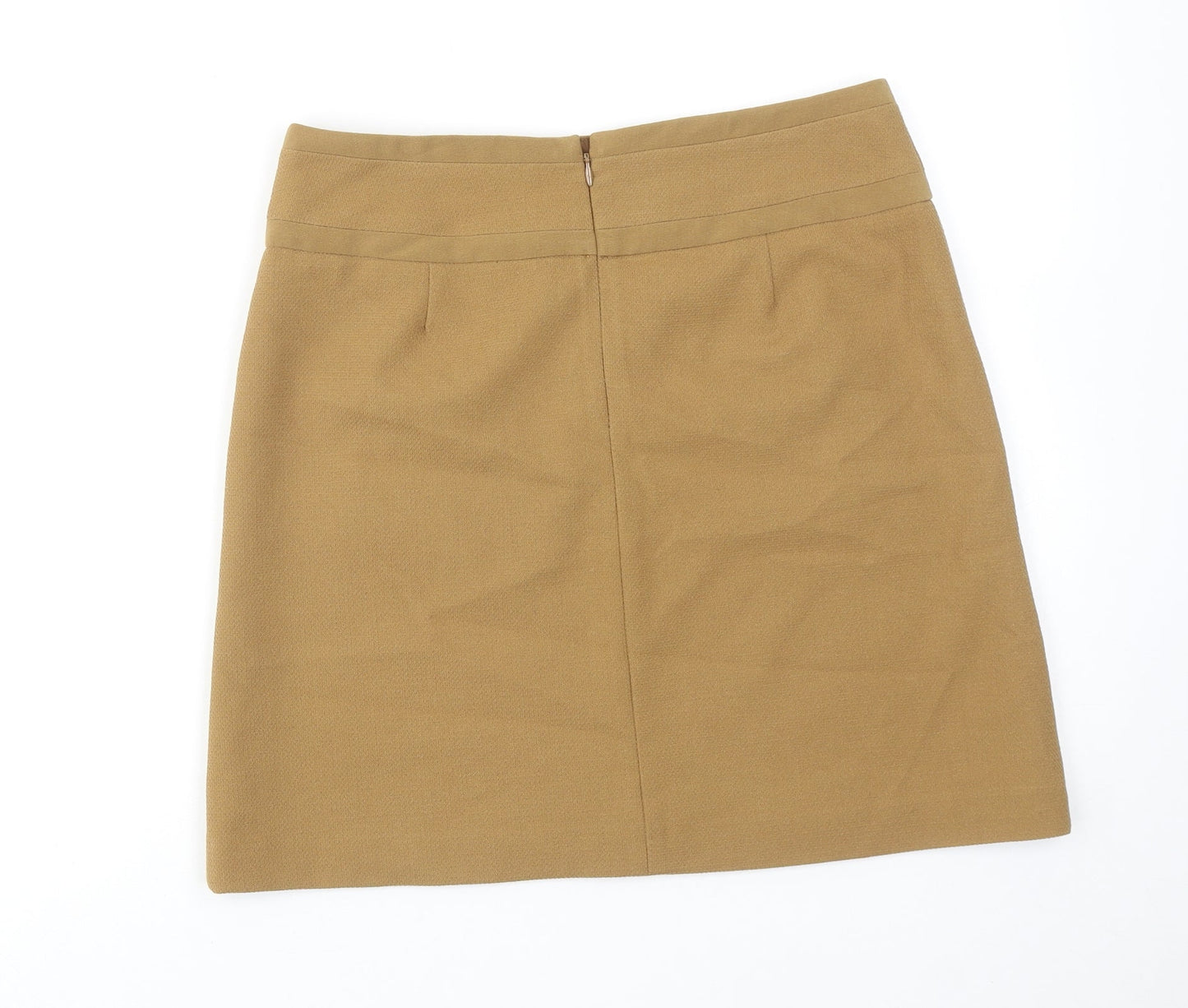 Marks and Spencer Womens Brown Polyester Mini Skirt Size 8 Zip