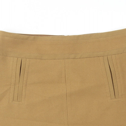 Marks and Spencer Womens Brown Polyester Mini Skirt Size 8 Zip