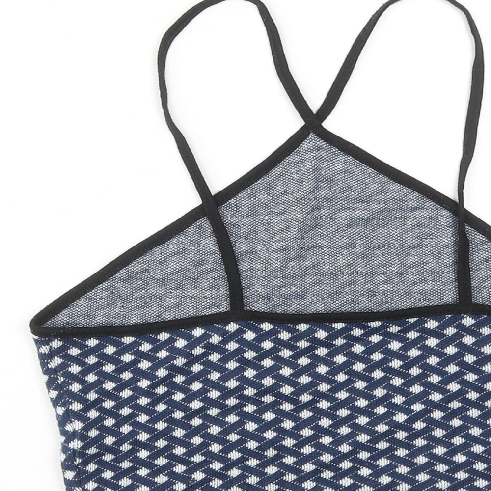 Womens UK Size XS Zara Blue Cropped Tank