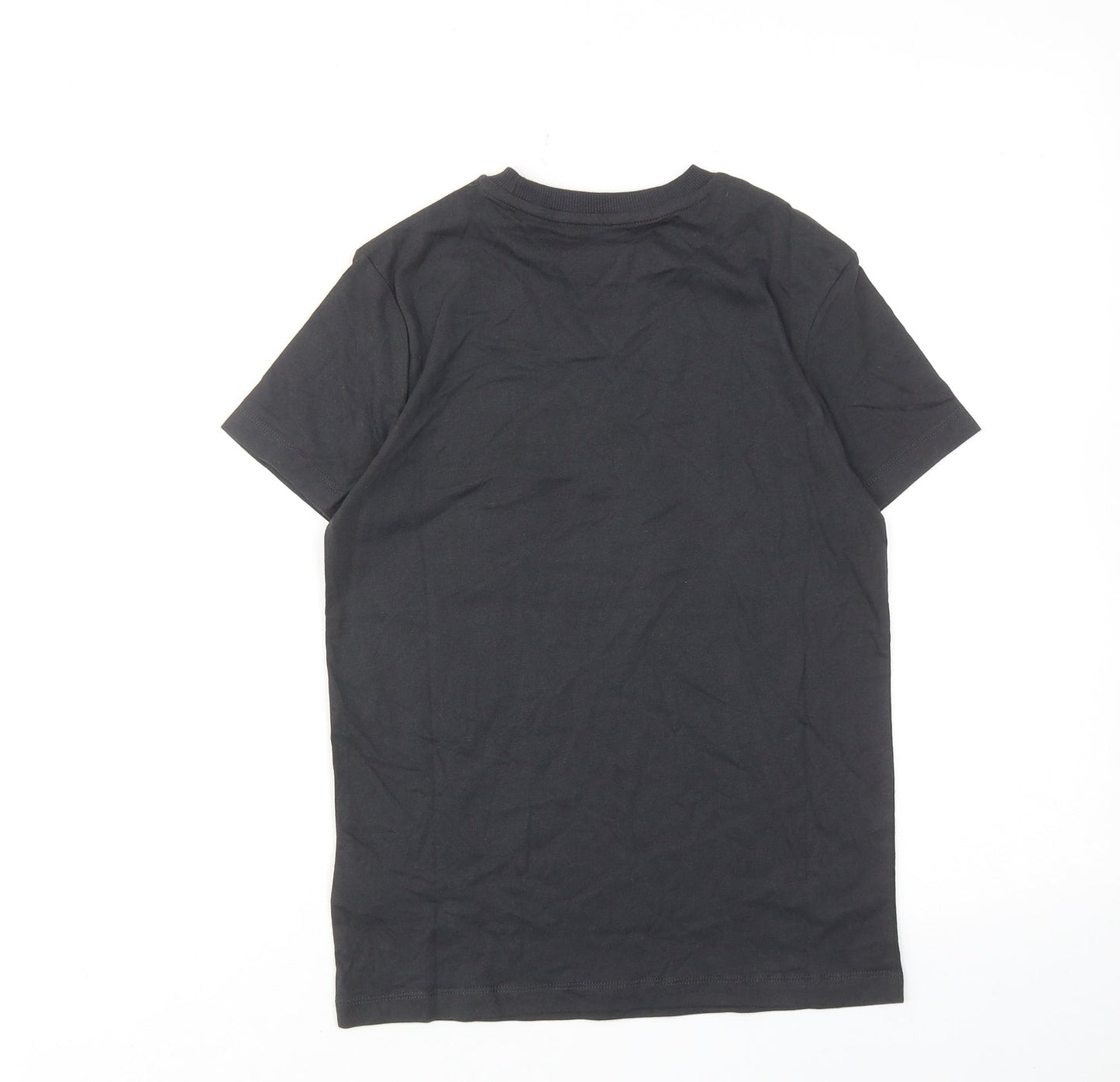 Marks and Spencer Boys Grey Cotton Basic T-Shirt Size 9-10 Years Round Neck Pullover - Love Life be Brave