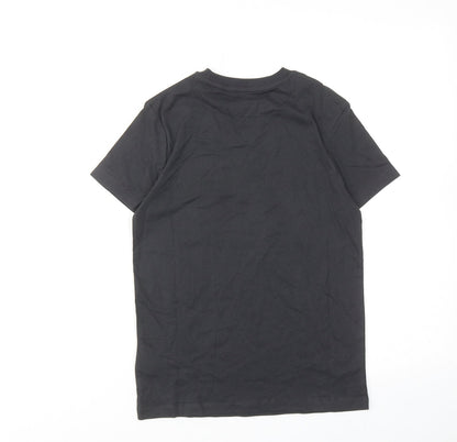 Marks and Spencer Boys Grey Cotton Basic T-Shirt Size 9-10 Years Round Neck Pullover - Love Life be Brave