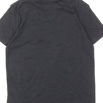 Marks and Spencer Boys Grey Cotton Basic T-Shirt Size 9-10 Years Round Neck Pullover - Love Life Be Brave