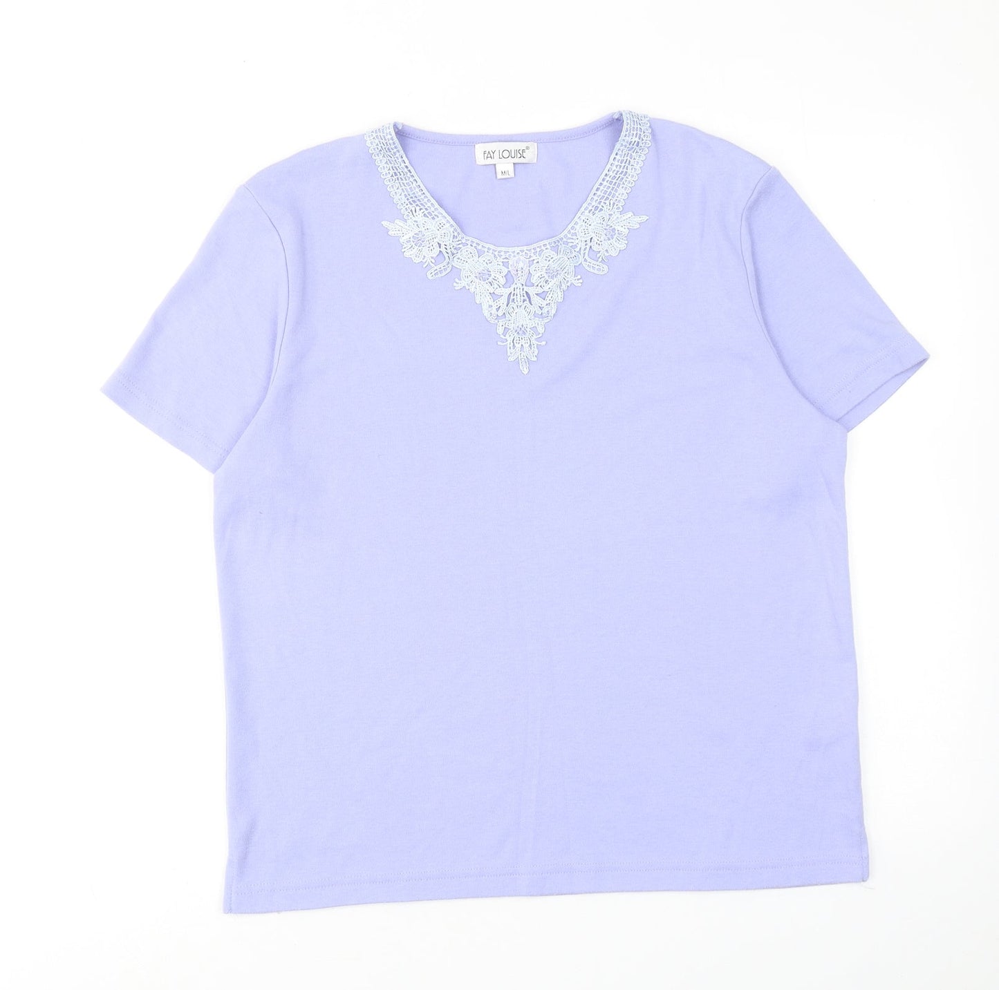 Womens UK Size M Fay Louise Purple Basic T-Shirt