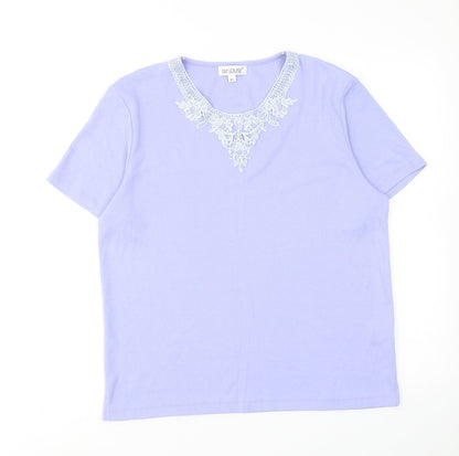 Womens UK Size M Fay Louise Purple Basic T-Shirt