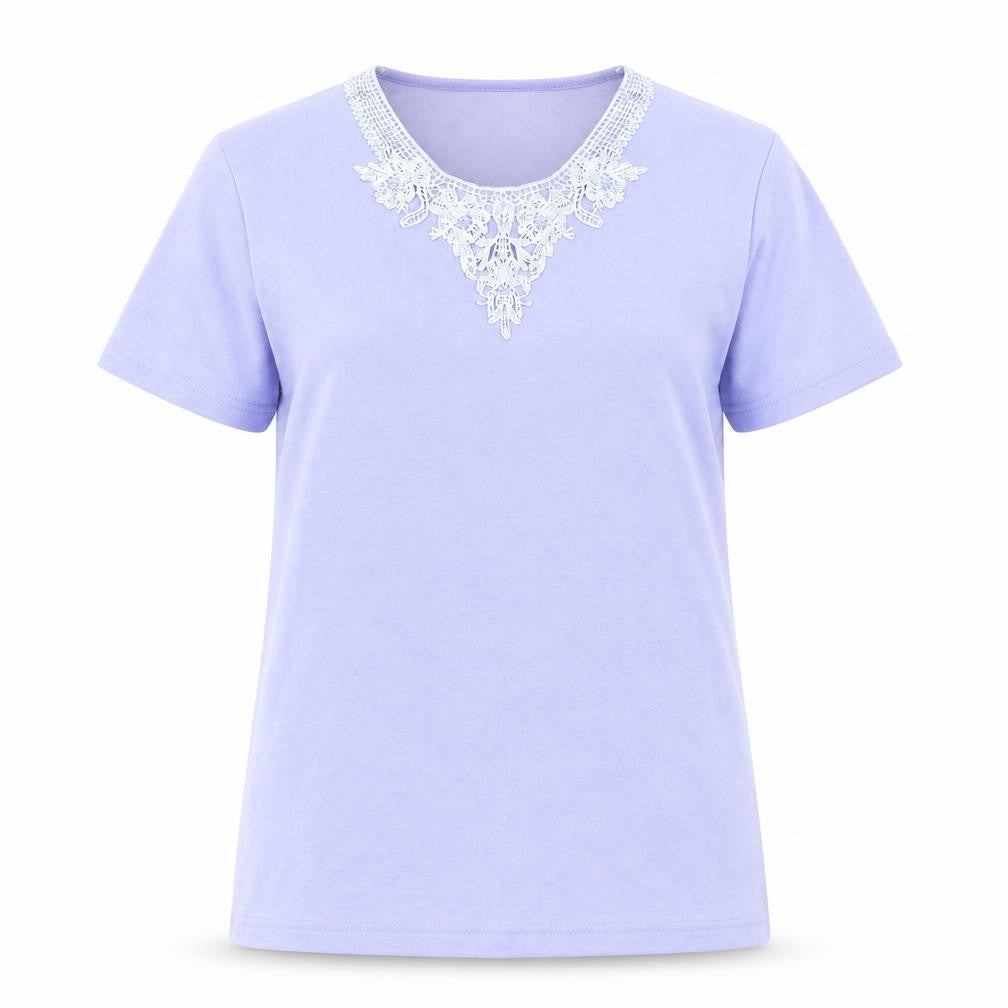Womens UK Size M Fay Louise Purple Basic T-Shirt