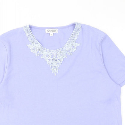 Womens UK Size M Fay Louise Purple Basic T-Shirt