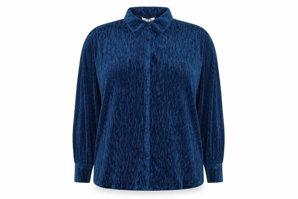 Womens UK Size 16 Glamorous Blue Basic Button-Up