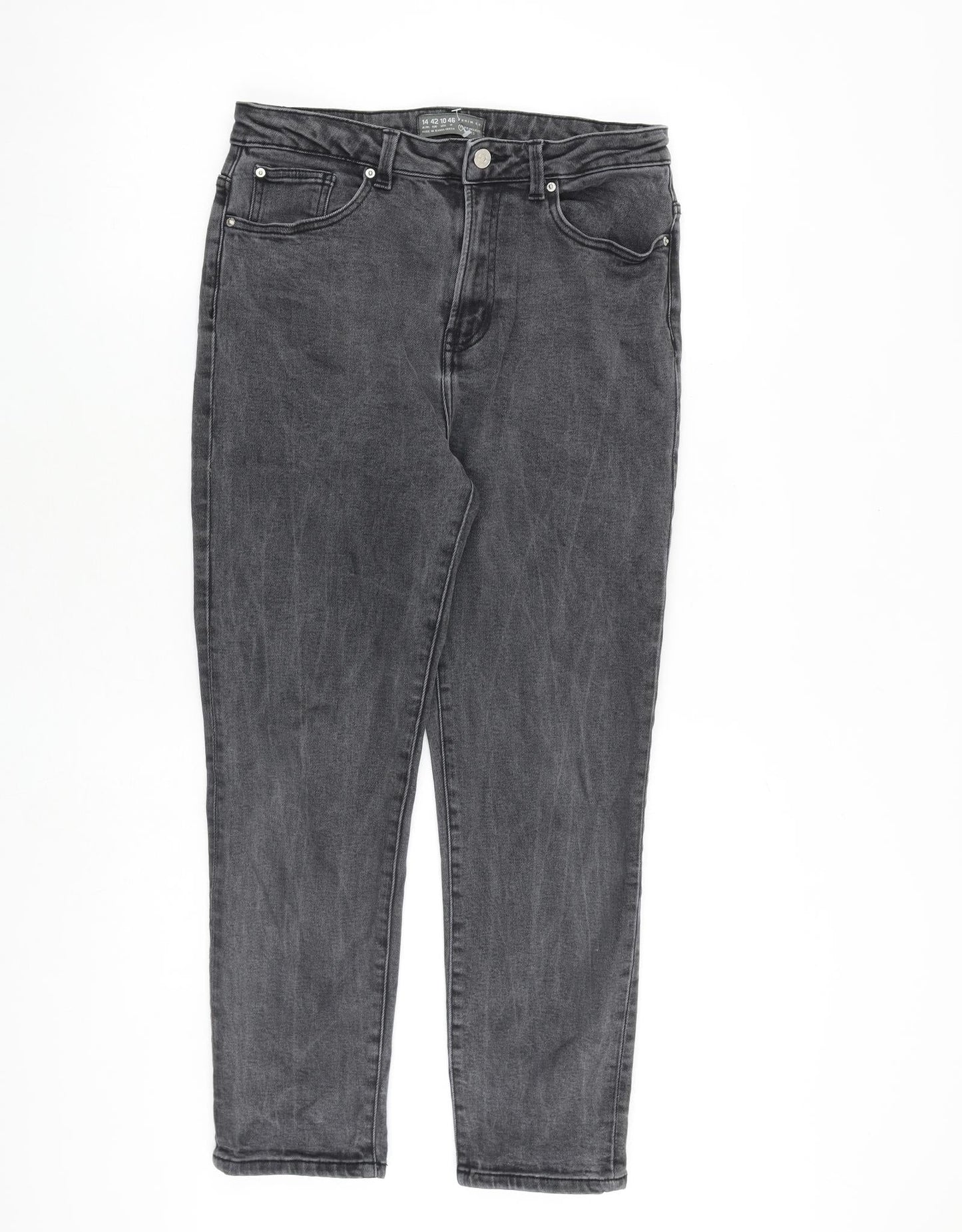 Womens UK Size 14 Denim & Co. Regular Fit Tapered Grey Jeans