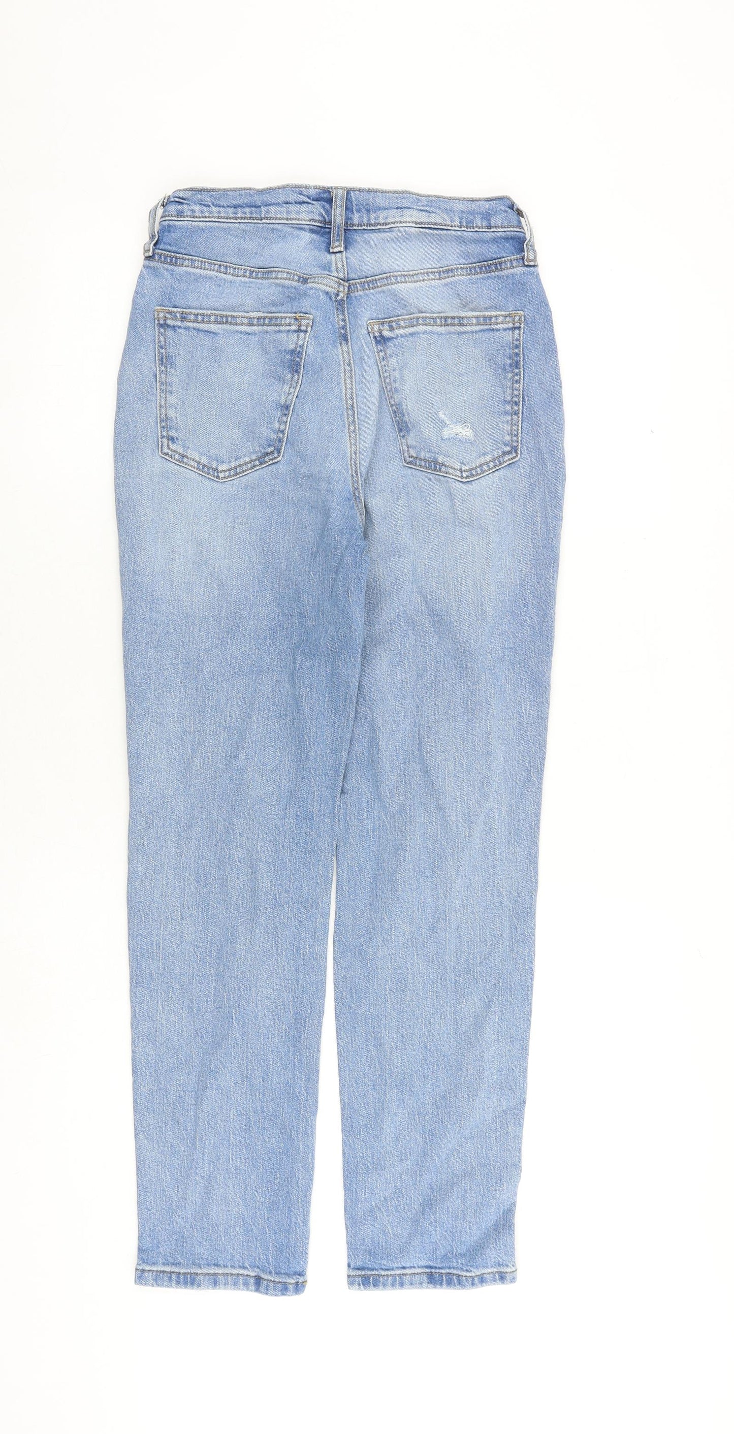 Vintage Thread Womens Blue Cotton Straight Jeans Size 24 in L28 in Regular Zip