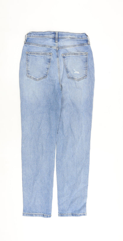 Vintage Thread Womens Blue Cotton Straight Jeans Size 24 in L28 in Regular Zip
