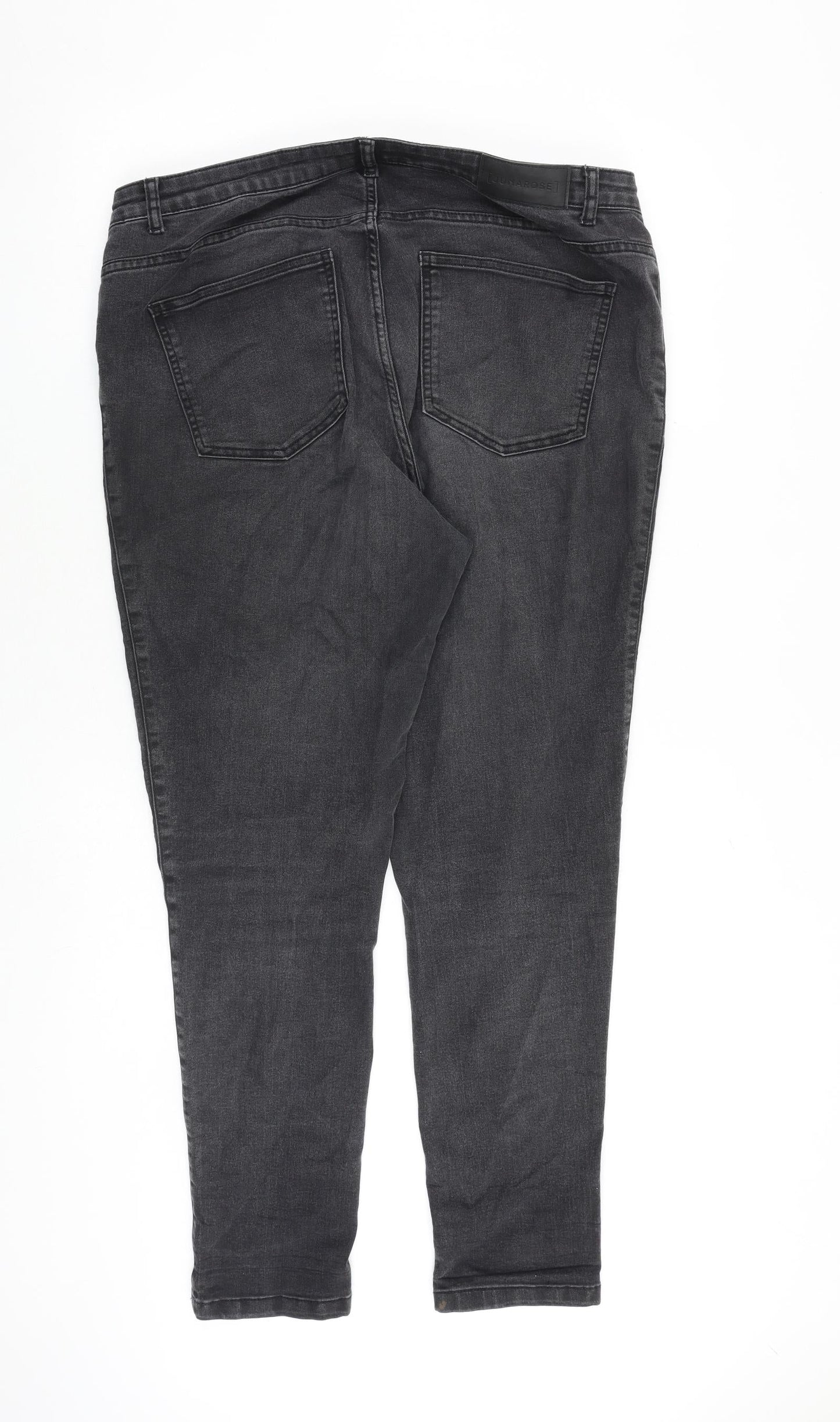 JUNAROSE Womens Grey Cotton Skinny Jeans Size 20 L30 in Regular Zip