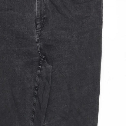 JUNAROSE Womens Grey Cotton Skinny Jeans Size 20 L30 in Regular Zip