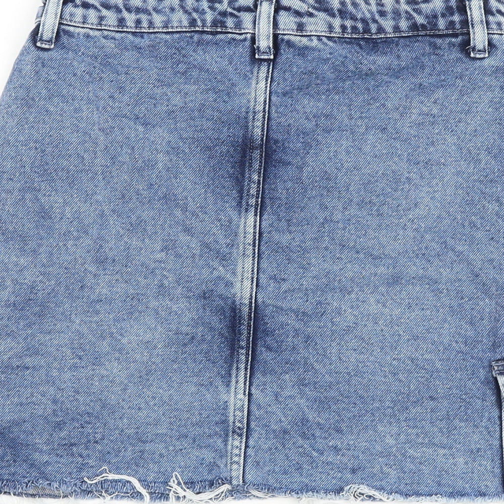 Womens UK Size 10 Denim & Co. Cargo Denim Skirt