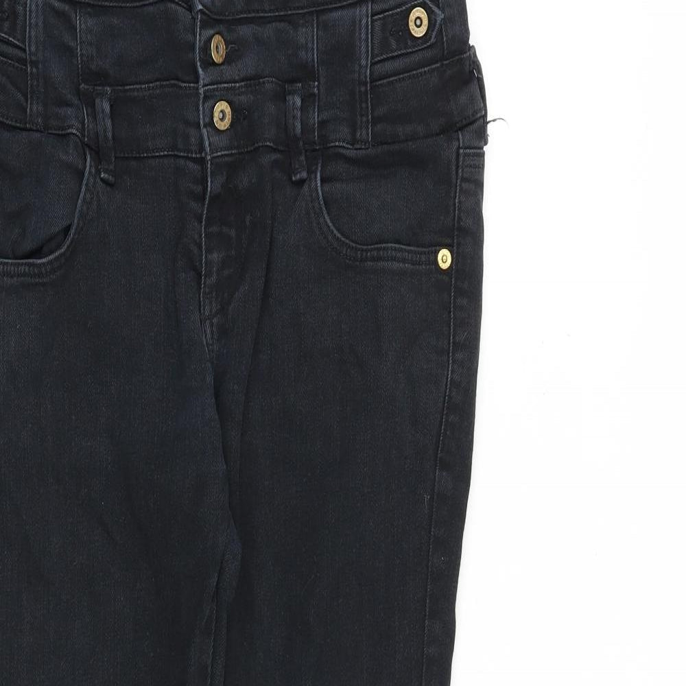Topshop Womens Black Cotton Skinny Jeans Size 28 in L29 in Slim Zip
