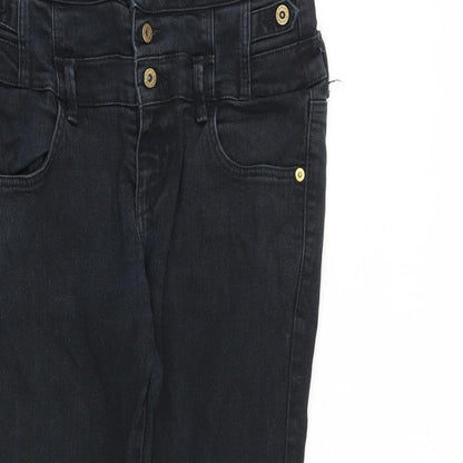 Topshop Womens Black Cotton Skinny Jeans Size 28 in L29 in Slim Zip