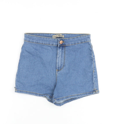 Denim & Co. Womens Blue Cotton Boyfriend Shorts Size 8 L3 in Regular Zip