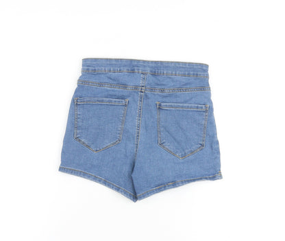 Denim & Co. Womens Blue Cotton Boyfriend Shorts Size 8 L3 in Regular Zip