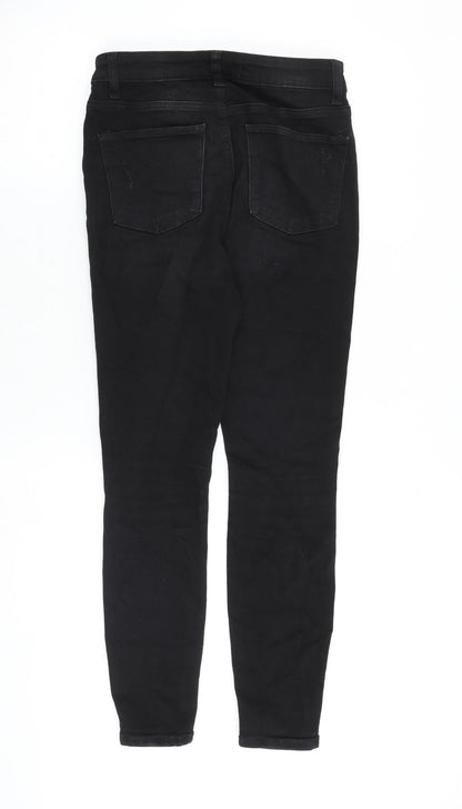 Denim & Co. Womens Black Cotton Skinny Jeans Size 10 L28 in Regular Zip