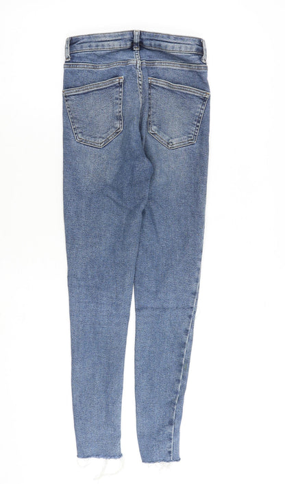 Denim & Co. Womens Blue Cotton Skinny Jeans Size 6 L27 in Regular Button