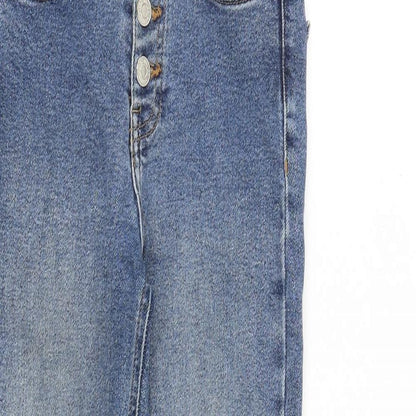 Denim & Co. Womens Blue Cotton Skinny Jeans Size 6 L27 in Regular Button